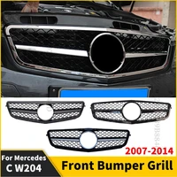 facelift front bumper grille hood racing grill for mercedes w204 benz c 2007 2014 replacement tuning c43 mesh middle amg style