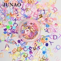 junao 10g mixed color letter shapes glitter sequins for nail paillettes laser eco friendly nail art flakes sticker decoration