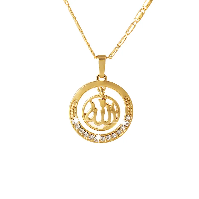 

Fashion Hollow Round & Zircon Pendant Necklace Copper 3 Colors Jewelry Long Chain Choker for Women Men Gift