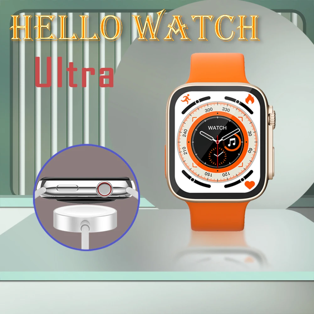 

Hello Watch Smart Watches 2.0Inch Series 8 Ultra Wearable Devices Wireless Charging Bluetooth Calls GPS Men Women Sport Fitness