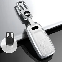 leather car key case cover shell for audi a4 b9 a5 a6l a6 s4 s5 s7 8w q7 4m q5 tt tts rs cover accessories car key protection