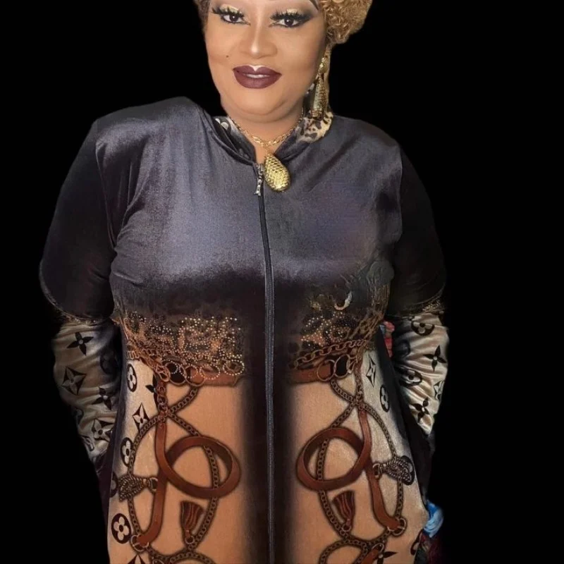 

Африканские платья для женщин 2022 Новинка Дашики с принтом отложным воротником брюки в стиле Анкары модный халат Африканский комбинезон