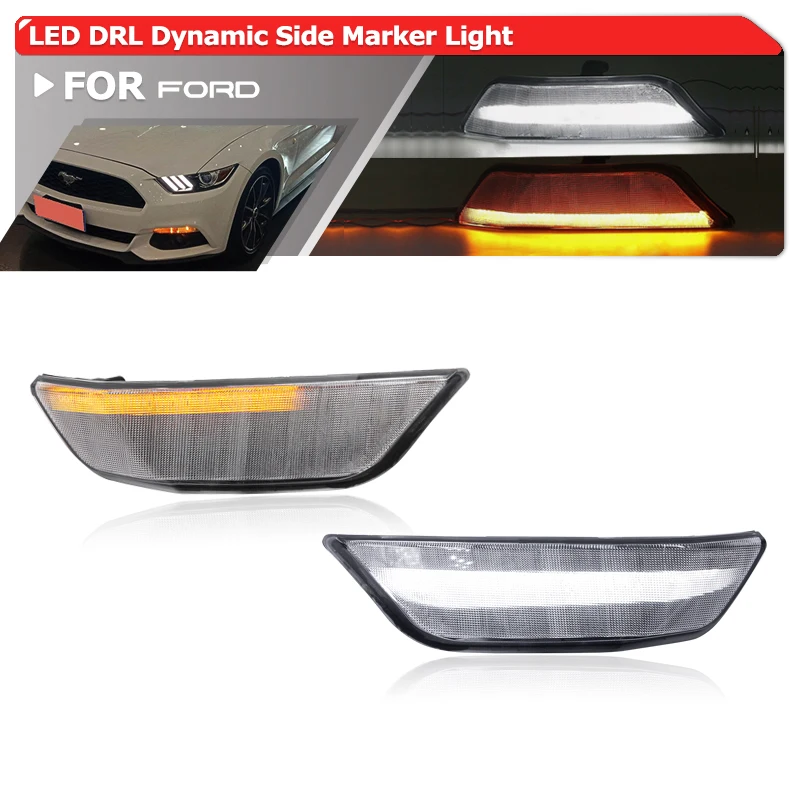 Для Ford Mustang 2015 2016 2017 Canbus динамические янтарные передние светодиодные боковые