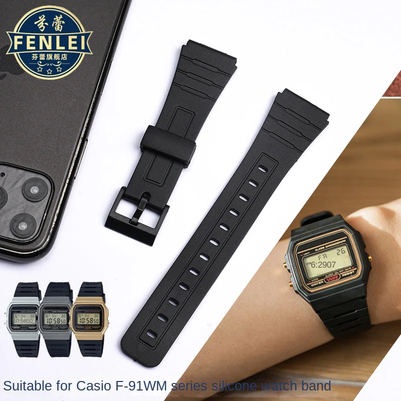 

Silicone Replacement Wrist Strap For Casio F-91W/F-94WA W-S220 HDD-S100 MCW-100 110H AE-2000W 18mm 20 22MM Waterproof WatchBand