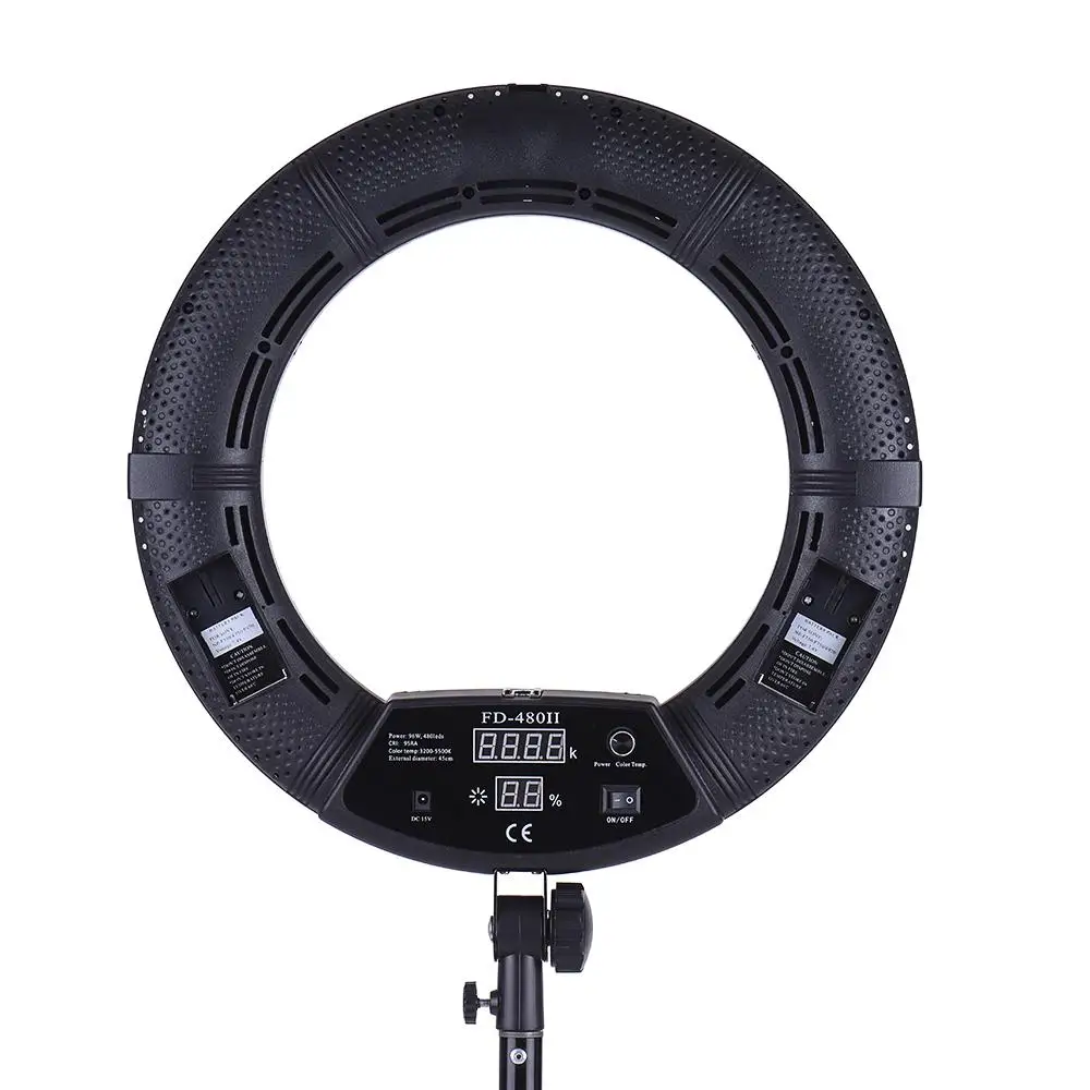 

Yidoblo Black FD-480II 18 "студийный кольцевой светильник с регулируемой яркостью освесветильник для фотосъемки 5500K 480 лампа для фотостудии