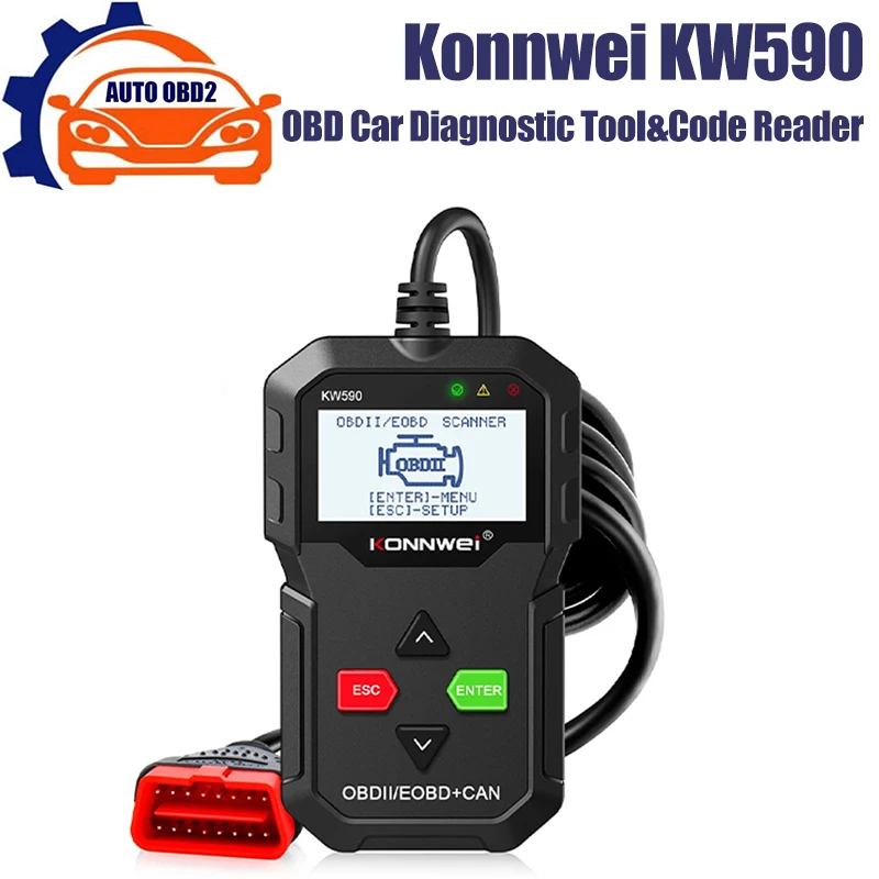 

OBD 2 Car Scanner Auto Diagnostic Tool KONNWEI KW590 Car Code Reader automotive OBD2 Scanner Support Multi-Brands Cars&languages