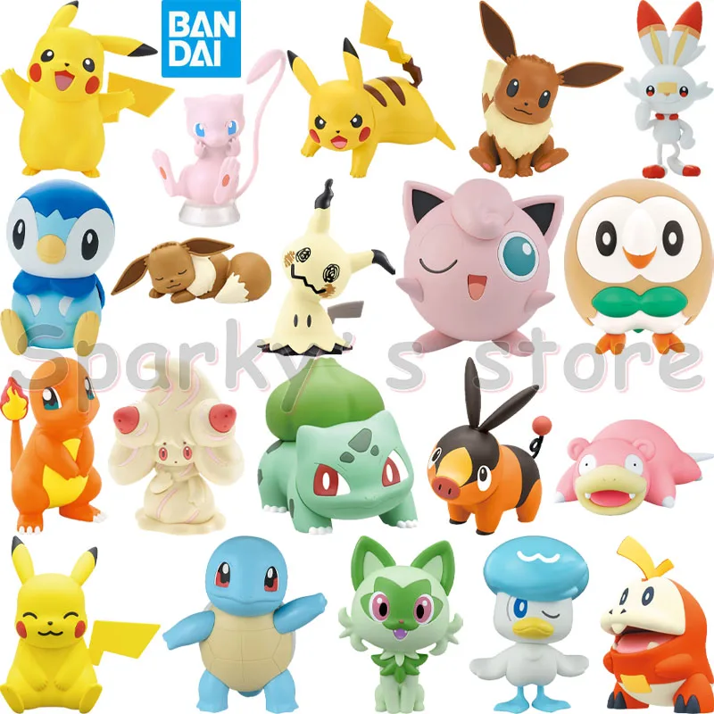 Bandai Pokepla Quick!! Оригинальная коллекция Pokemon PLAMO аниме-фигурка Пикачу Мяу
