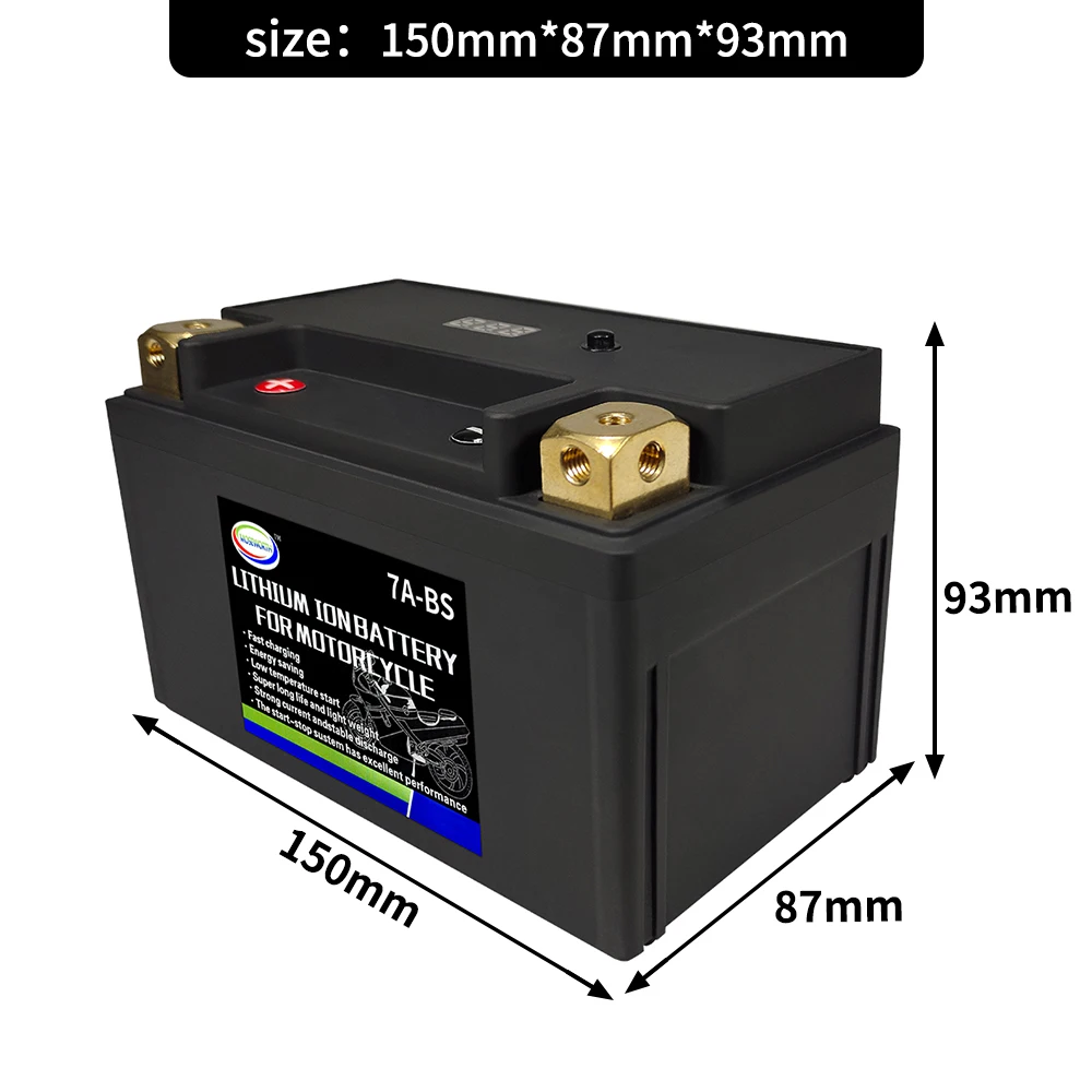 

Scooter Battery 12V Lithium iron LiFePO4 7AH 7A-BS 300CCA Size150x87x93mm BMS Board phosphate Battery For Various Motorcycles