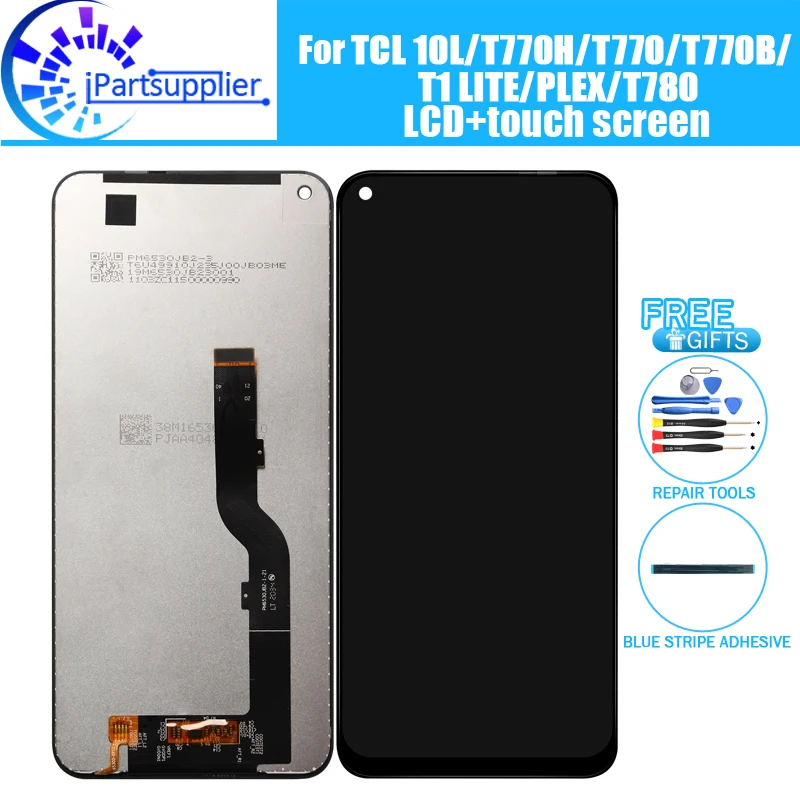 Pantalla LCD táctil para teléfono móvil inteligente TCL, digitalizador con Panel de cristal de repuesto, 100% Original, para TCL 10L, T770, T770H, T770B