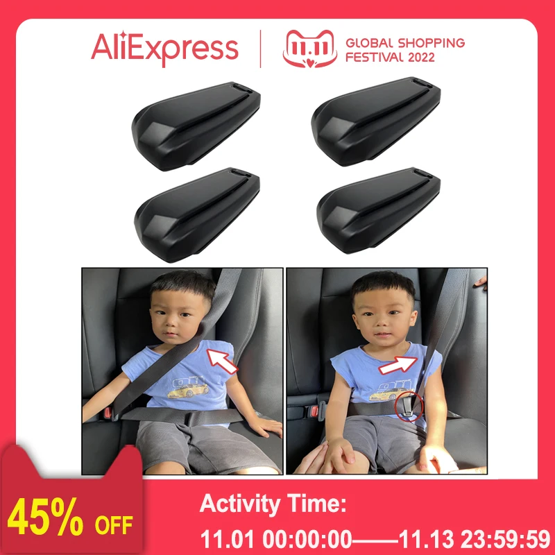 

4pcs car seat belt adjuster Clip For Child Toddler Kids Neck Shoulder Protection Pregnant Women Safety Belt Strap Fixed Lock