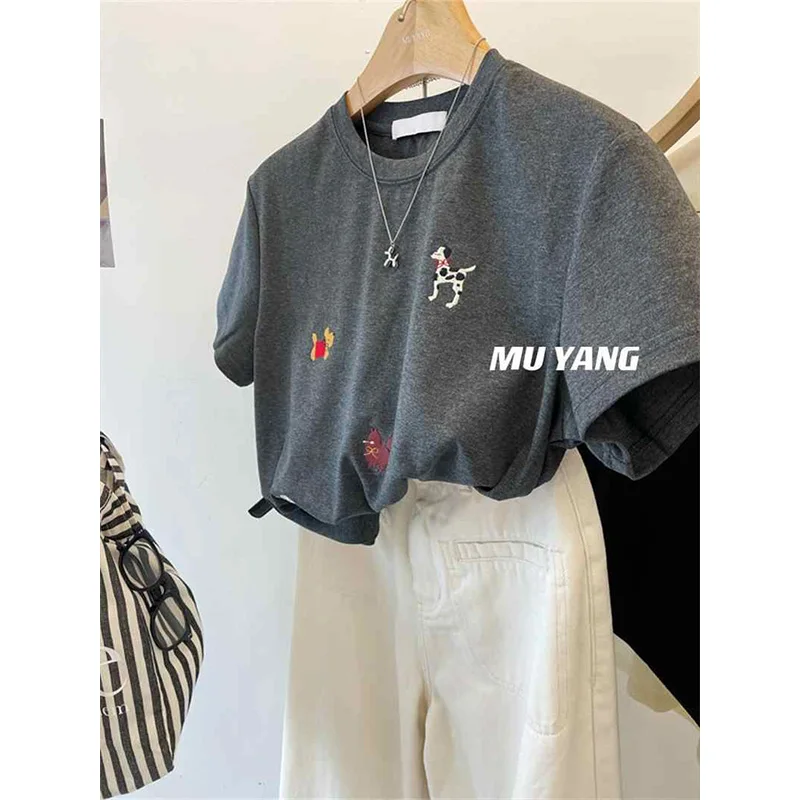 Женские хлопковые футболки с вышивкой