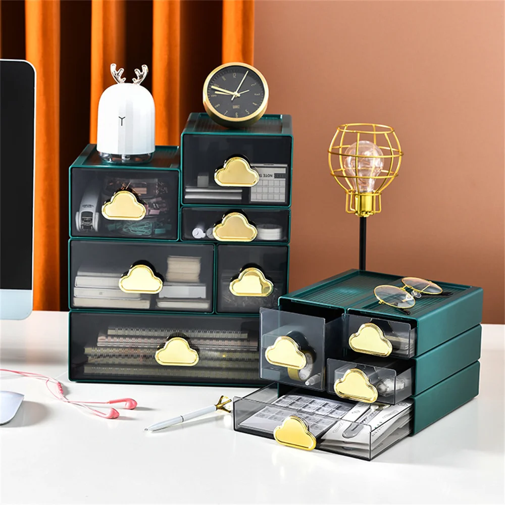 

Creative Storage Box Cloudy Free Combination Cosmetics Storage Boxes Desktop Drawer Storage Holder Luxury Multi-function Case