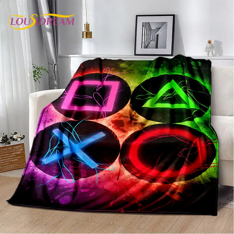 LOUSIDREAM Плюшевое одеяло с мультяшным геймером