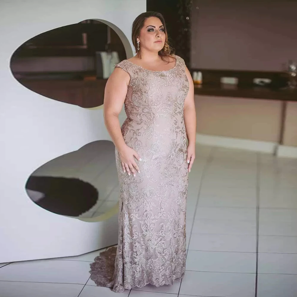 

Floor Length Mother Of The Bride Dress Luxury 2022 Wedding Guest Party Gown Plus Size Vestido De Madrina Sleeveless Mom Wear