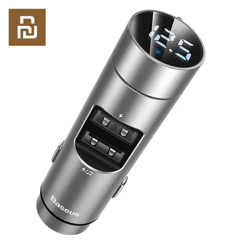 

Автомобильное зарядное устройство Youpin Baseus с двумя USB-портами, FM-передатчик с Bluetooth, беспроводной автомобильный аудиоприемник с функцией гро...
