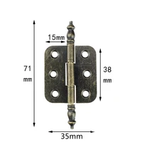 coupling flat hinge antique wooden box alloy packing home improvement link piece 6 hole crown hinges