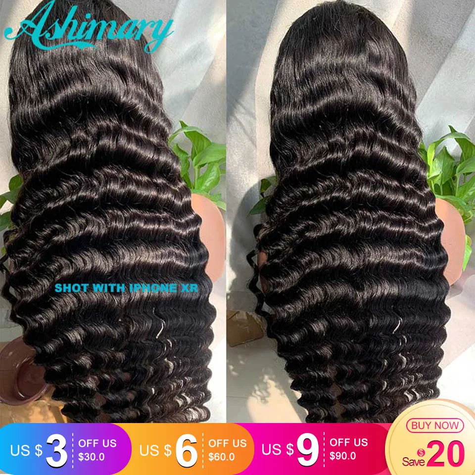 Прозрачный свободный фронтальный Парик HD с глубокой волной для женщин женский