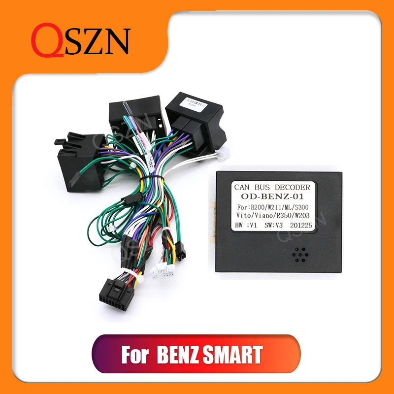 Canbus Box Decoder Od-benz-01 For Benz B200/ S Class/c Class/vito/slk Wiring Harness Plug Power Cable Android