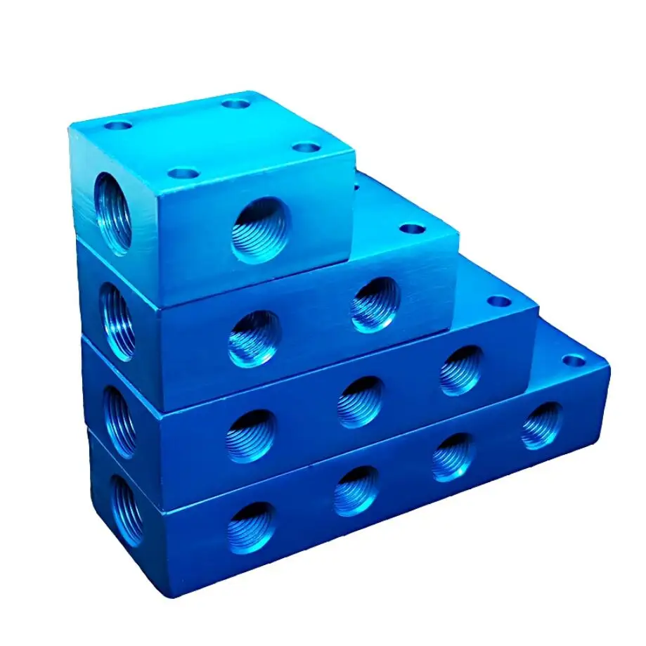 1/2/3/4 Way 4/6/8/10 порты BSP G3/8 &quotIn G1/4&quot Out синий Алюминиевый разделитель коллекторного