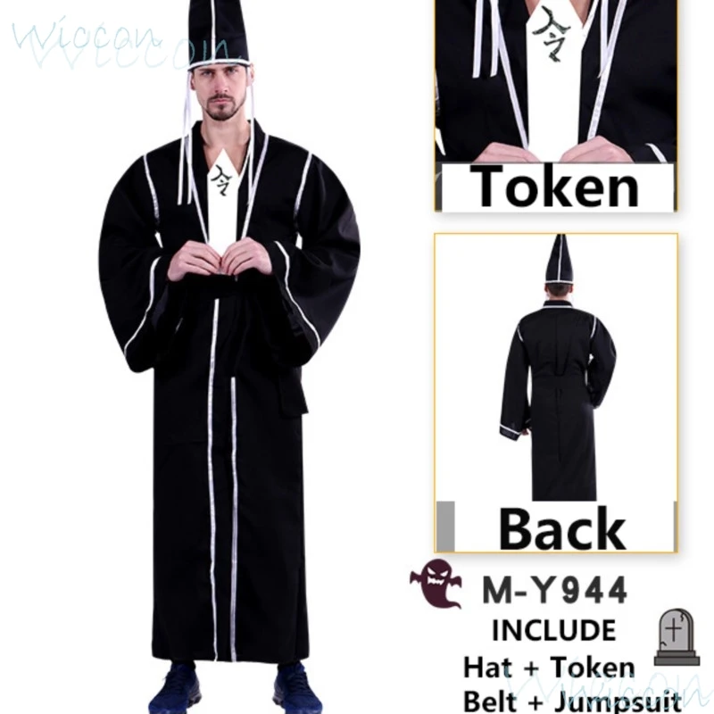 Костюм зомби для Хэллоуина комбинезон черный белый имперманентный женский