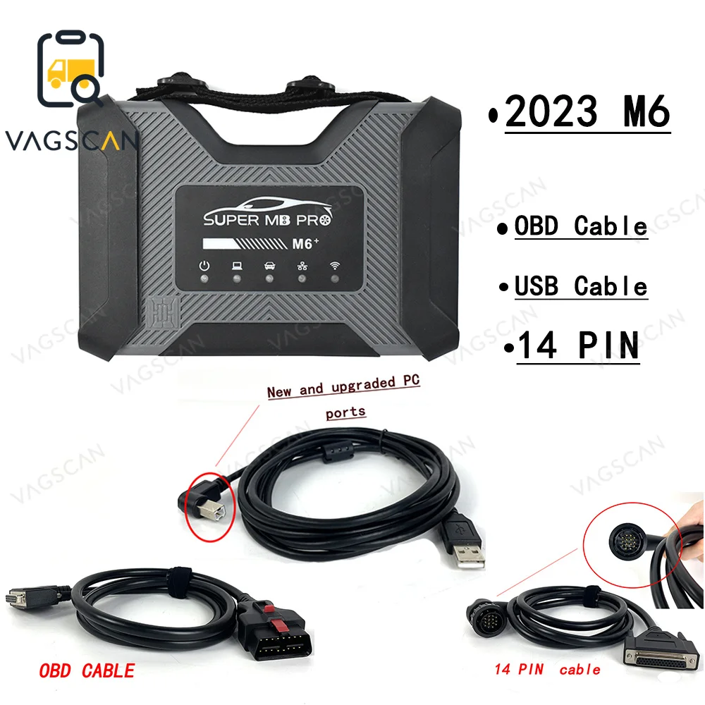 

2023,03 SUPER Star MB PRO M6 + с мультиплексором + Lan + OBD2 16-контактный Основной Тестовый Кабель, беспроводной диагностический инструмент