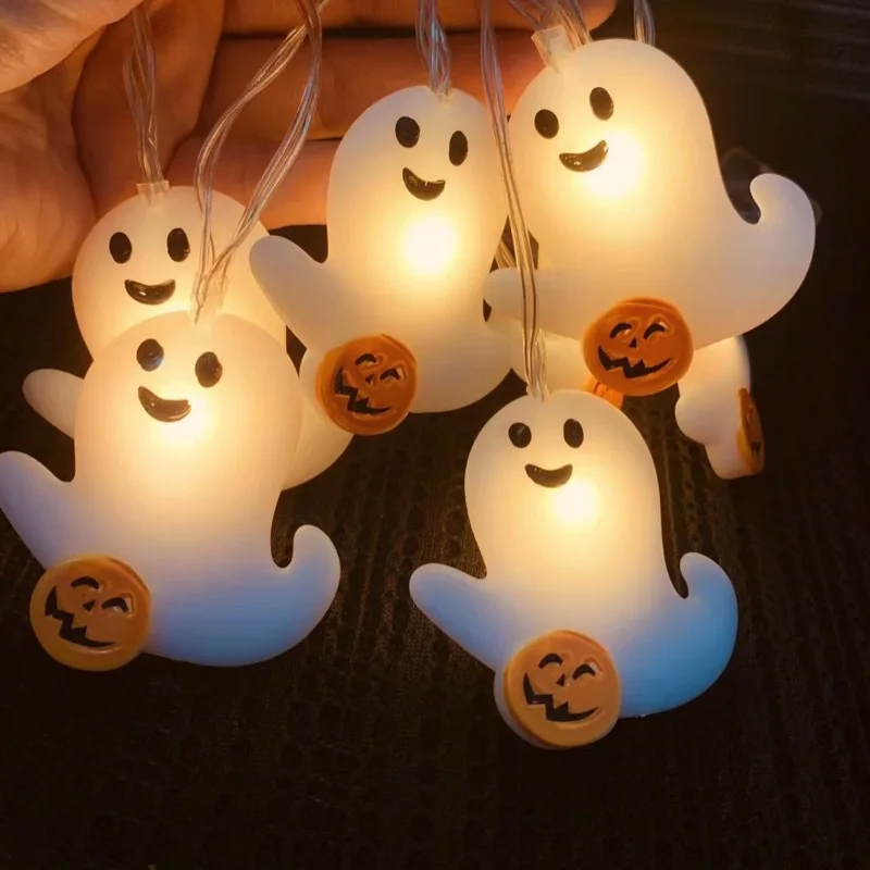 

Ghost Led Lights Pumpkin LED String Light Garland Curtain Halloween Creative Prom Dormitory Fashion Funny Long Party Decorations
