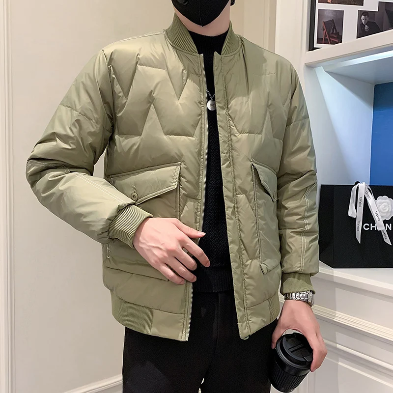 2022 Winter Light Thin Duck Down Jackets Men Korean Fashion Slim Casual Short Down Coats Warm Parkas Outdoor Windproof Jacket