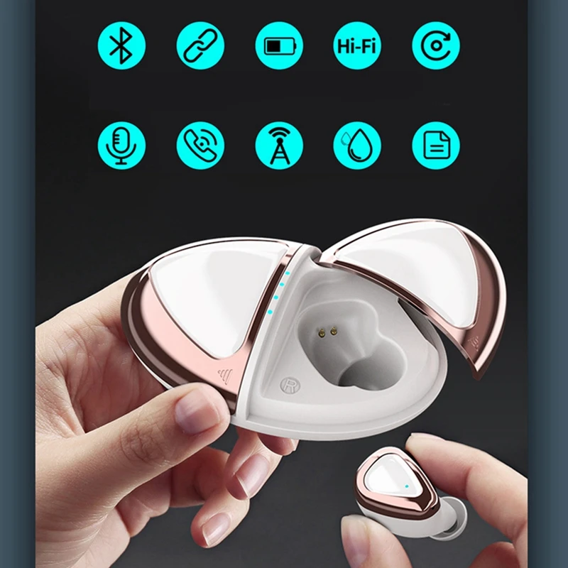 

Top Wireless Bluetooth Headphone With Charging Box Sports In-Ear Earphones With Mic Noise Reduction Waterproof Headset