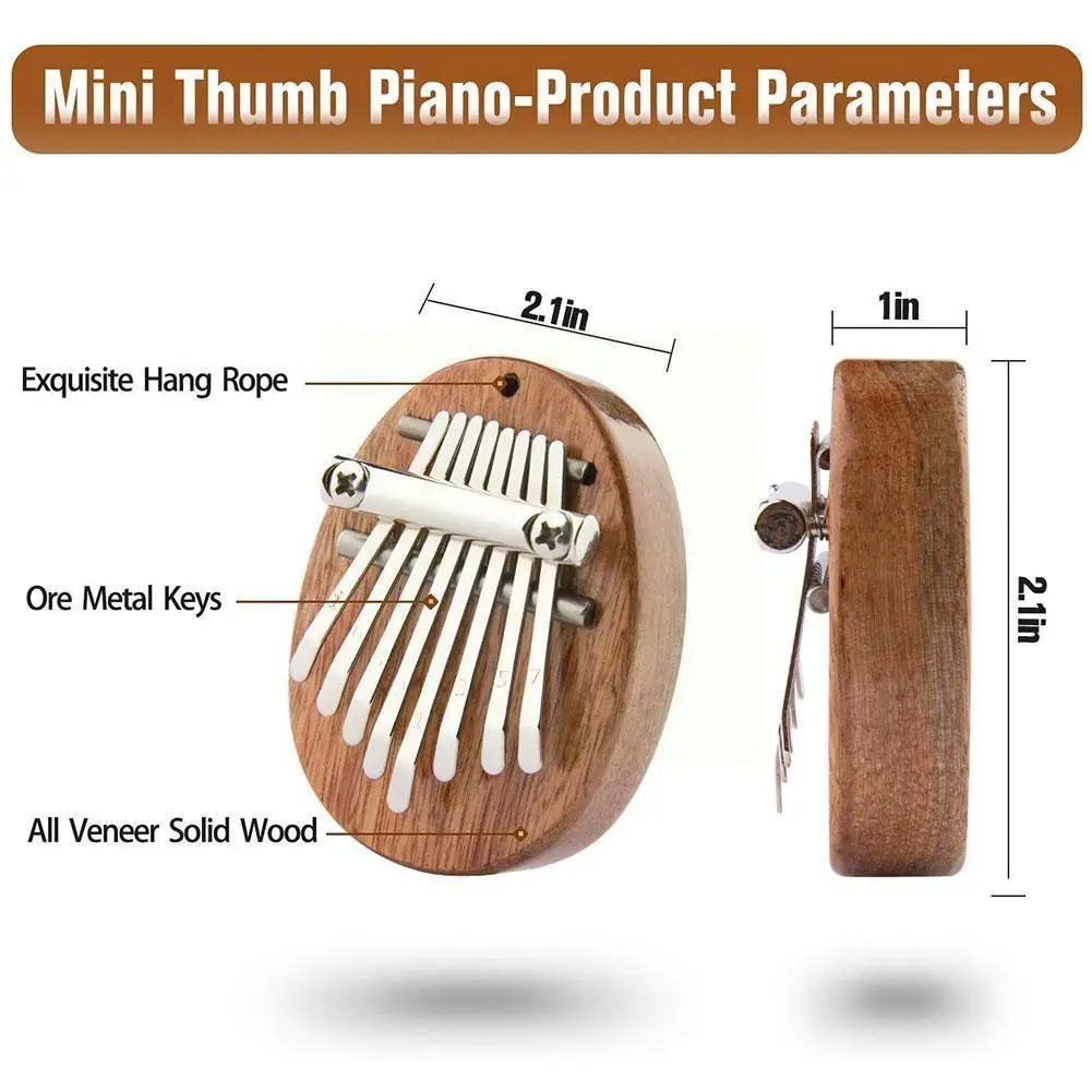 

Thumb Piano 8-key Mini Kalimba Wooden Thumb Piano Children’s Pocket Piano Gift Musical Piano Instrument Portable Kids Keybo J3N5