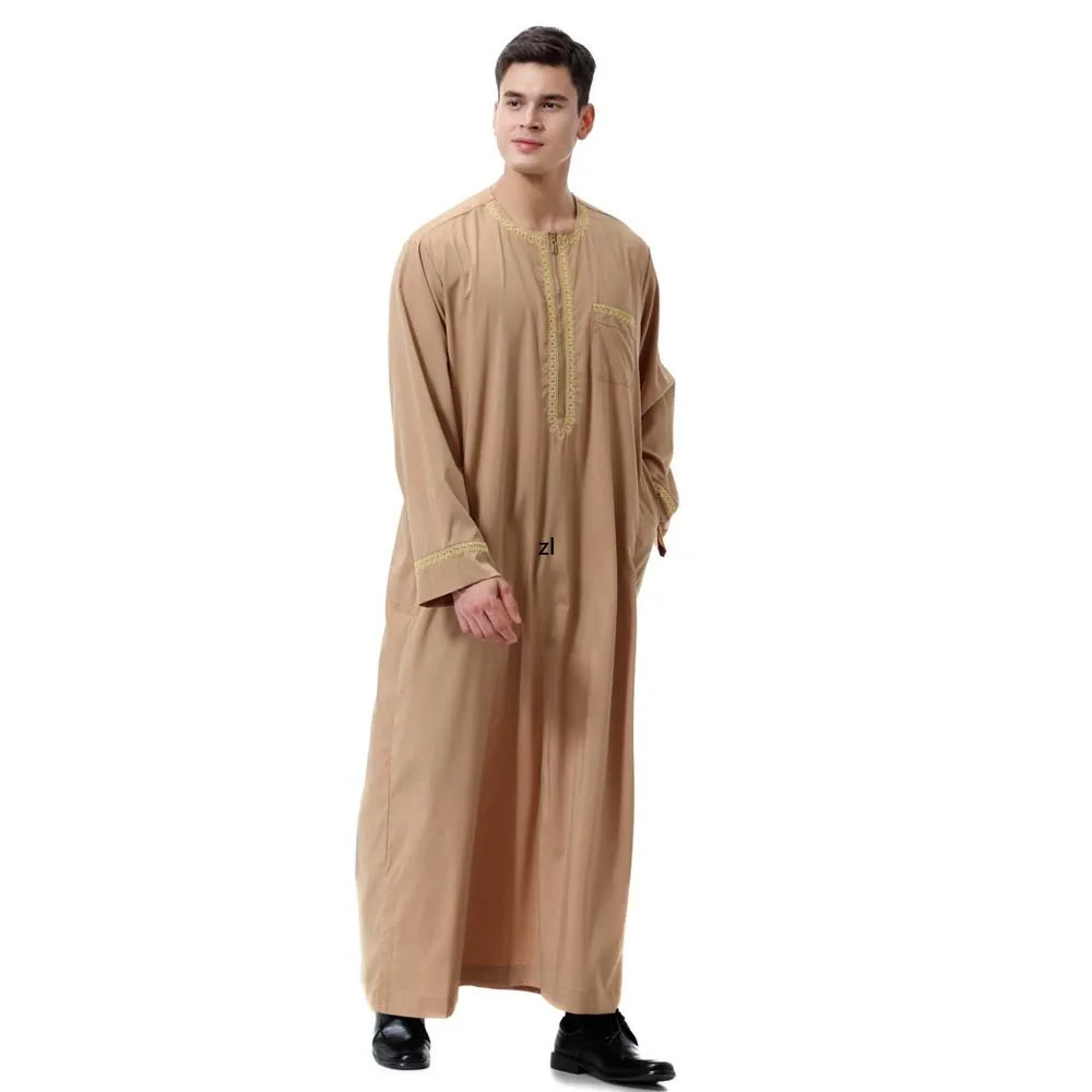 Men's Robe Ramadan Muslim Men Middle East Arabic Robe Youth Clothing Indian Kaftan Men Spring Summer 2022 Moroccan Saudi