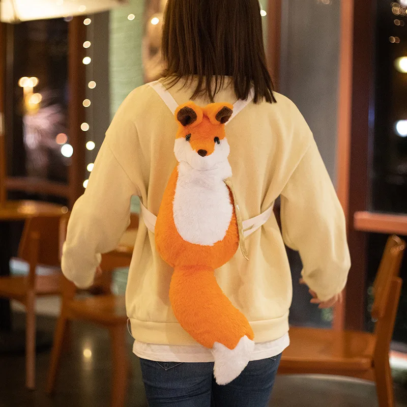

Soft cute lLittle Fox backpack Messenger bag plush doll bag snack mobile phone bag good quality doll birthday christmase gift