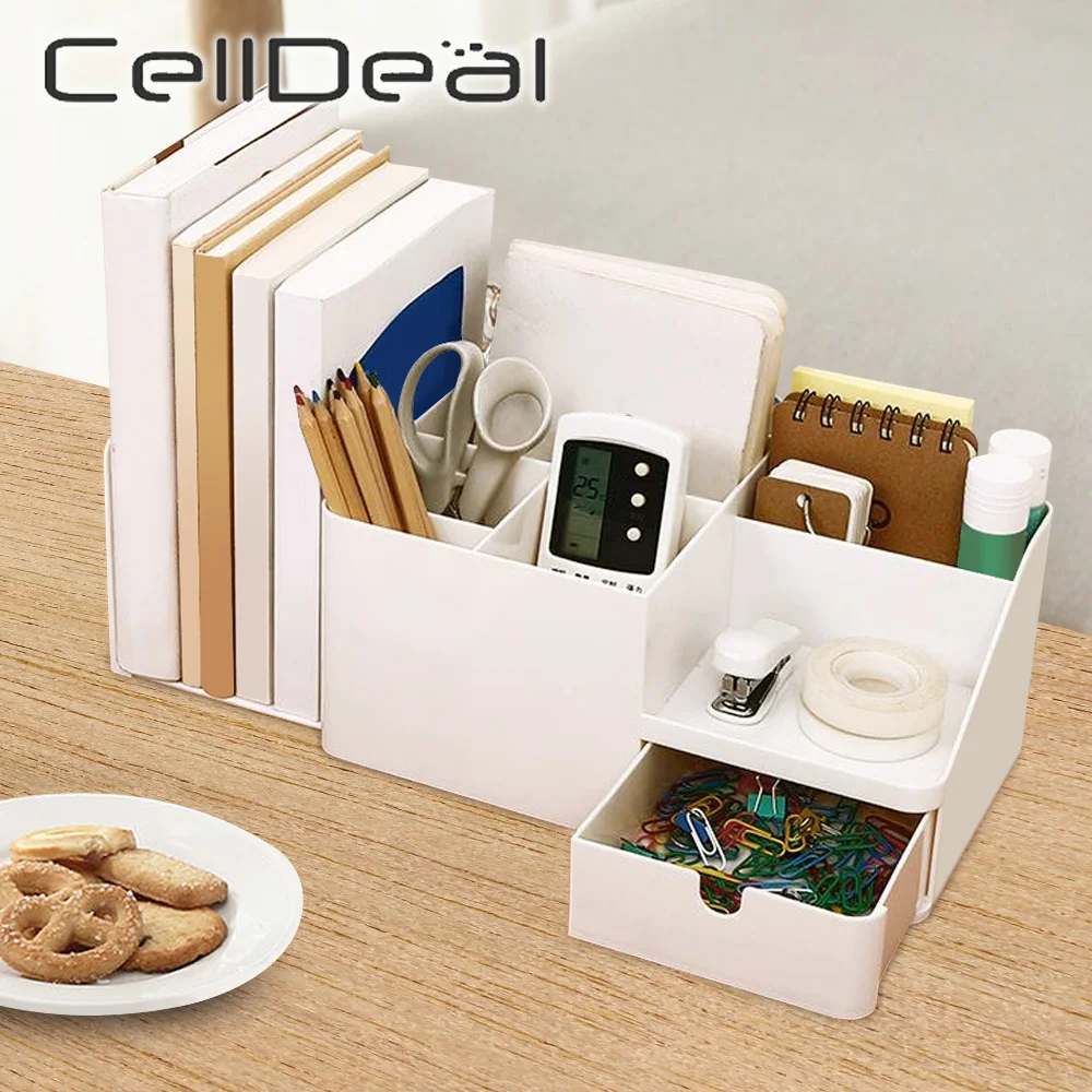 

Desk Organizer Storage Box Office Bookshelf Pen Stationery Holder Stretchable Desktop Sundries Bins School Household Supplies