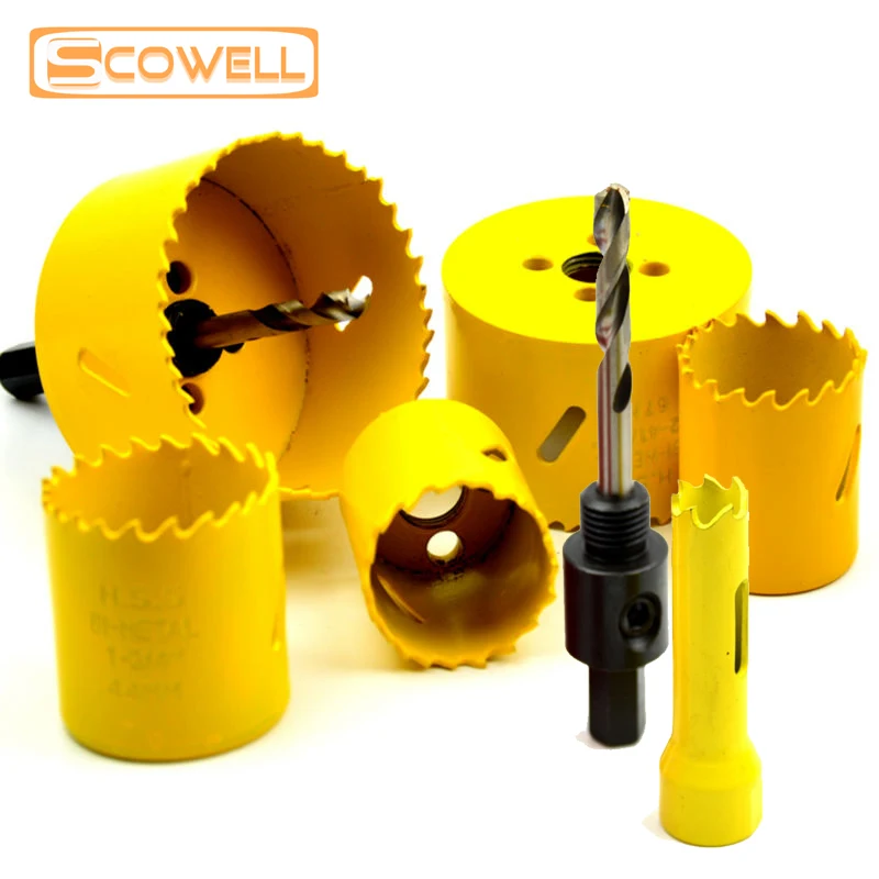 HSS Bi-metal Holesaw Cutter With Arbor Drill Bit Set Suitable for Cutting Metal 32mm 38mm 44mm 46mm 57mm 65mm 68mm 70m Crown Saw