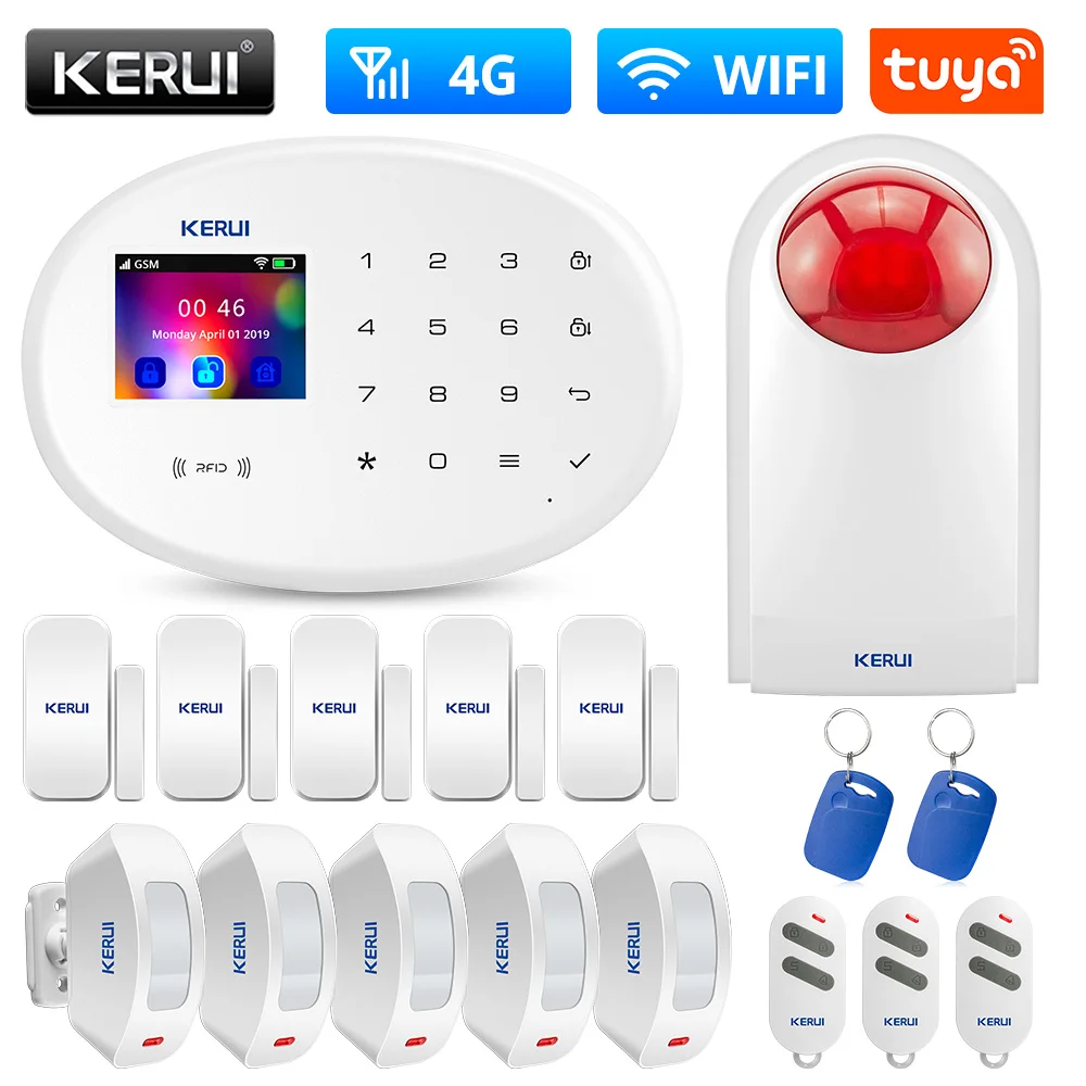 KERUI W20 4G Wi-Fi GSM домашняя система охранной сигнализации Android IOS Tuya приложение RFID