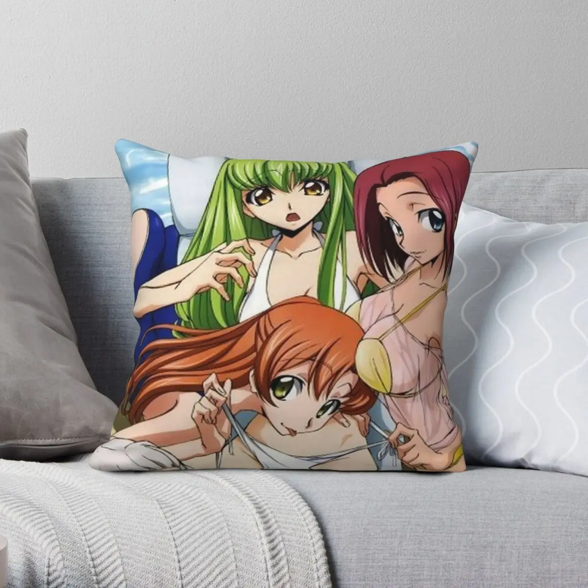 

Code Geass Pillowcase Polyester Linen Velvet Printed Zip Decor Pillow Case Room Cushion Cover