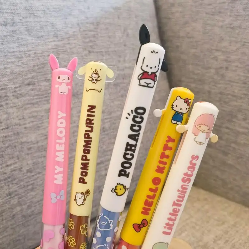 

ЯПОНИЯ Sanrio ограниченная мини-ручка для ушей черная красная двухцветная шариковая ручка Mymelody Kuromi Cinnamoroll Kawaii аниме плюшевая игрушка Girl подаро...