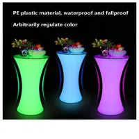 New Led Luminous Cocktail Table Lighted Up Bar Table Creative Lighting Furniture Round High Bar Table Club KTV Disco Supplies