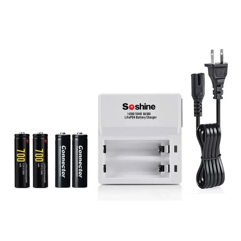 Умное зарядное устройство Soshine F7 с 2 шт. AA 14500 700 мАч AAA 10440 280 3 В LiFePO4 аккумуляторной