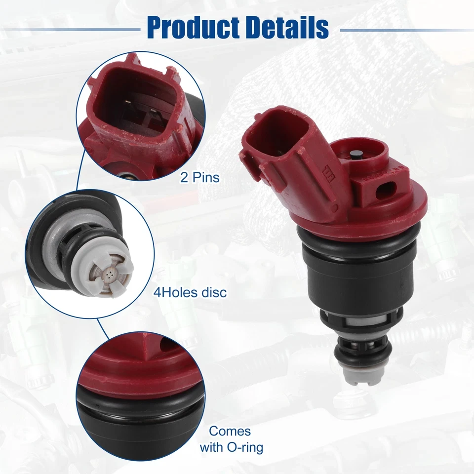 Фото Набор из 4 топливных форсунок 16600-53J03 A46-00 для Nissan Altima Infiniti 3.0L Z32 SR20 Sentra 1991-1993 2.0L L4 16600-53J01 №3