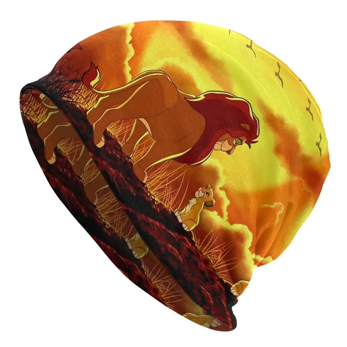 

Женская зимняя теплая вязаная шапка, модные облегающие шапки с героями мультфильмов King Lion, лыжная шапка с героями мультфильмов Hakuna Matata