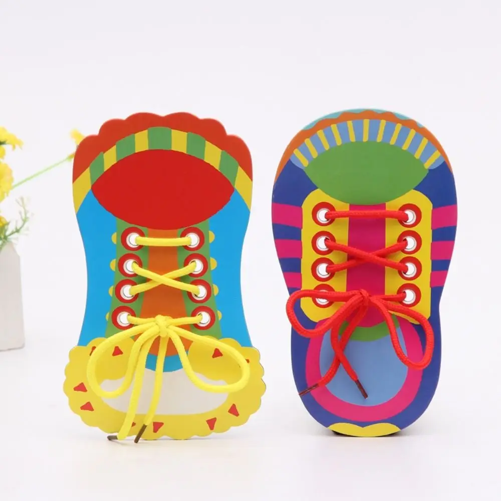

3pcs Children's Learning Toy DIY Two-sided Painting Toys Souptoys Lace Tie Shoelace