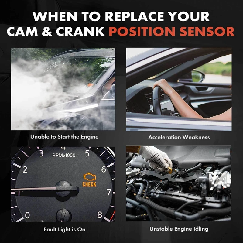 

2X Car Camshaft & 1X Crankshaft Position Sensor Replacement Parts For Chevrolet Cruze Sonic L4 1.8L 55567243 55565708 55565709