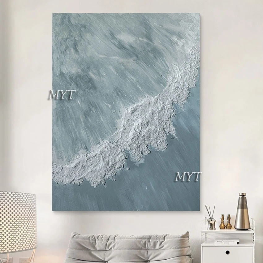 

Abstract Sea Wave Art Oil Painting Large Modern Acrylic Canvas Decor Artwork Unframed Seascapes Wall Pictures For Living Room