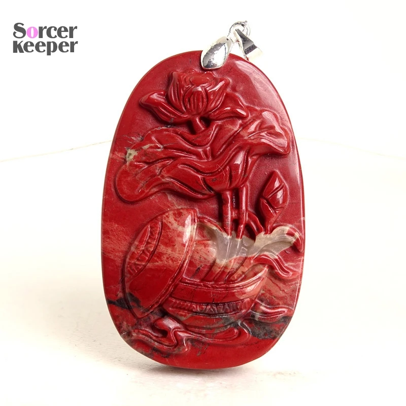 1 шт. ручная работа цветок лотоса натуральная красная яшма искусственная для