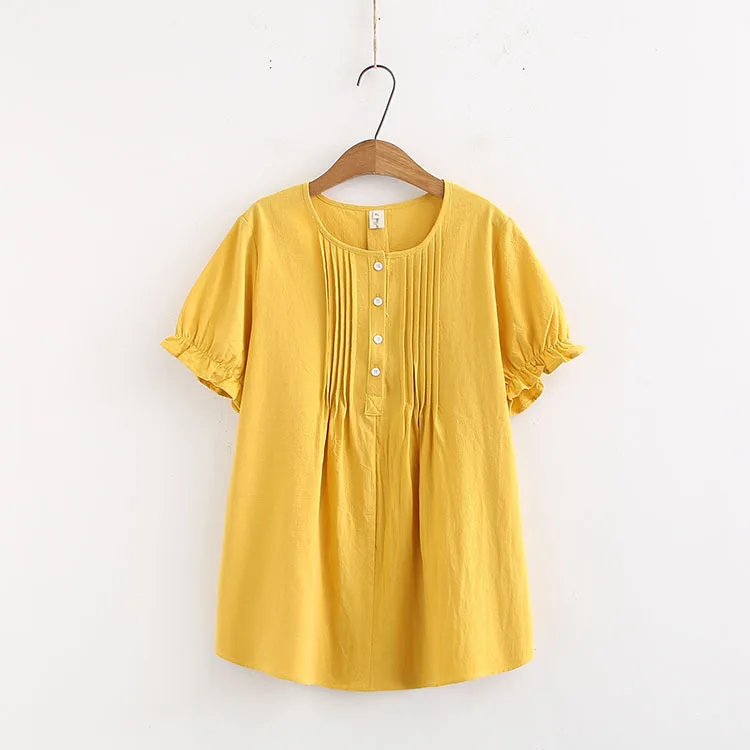 

2022 Summer Pregnant Women Loose Cotton Linen Short Sleeve T Shirt Women Black