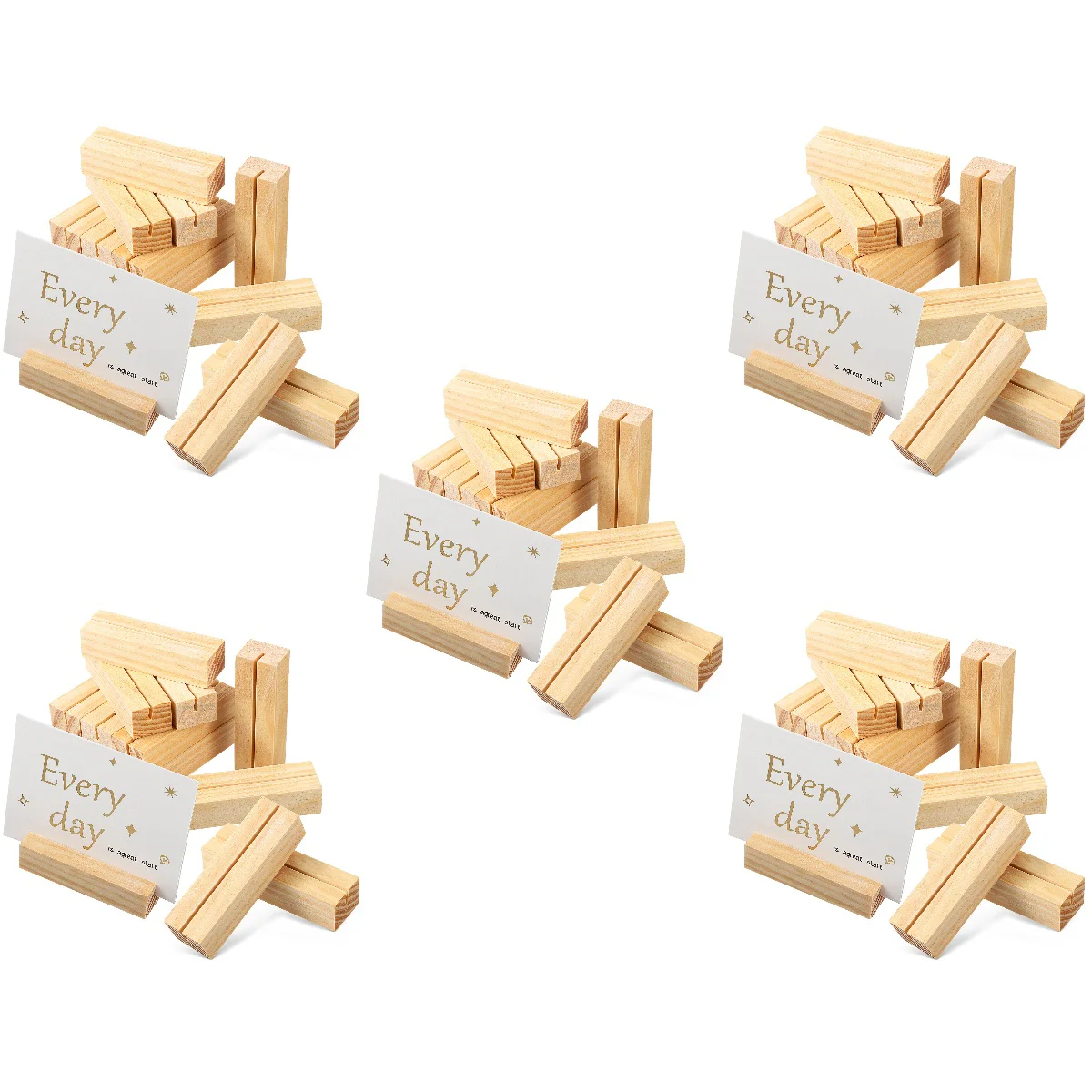 

150 Pcs Wooden Holders Table Number Menu Holders Name Plate Stands Place Holders for Wedding Party Decoration