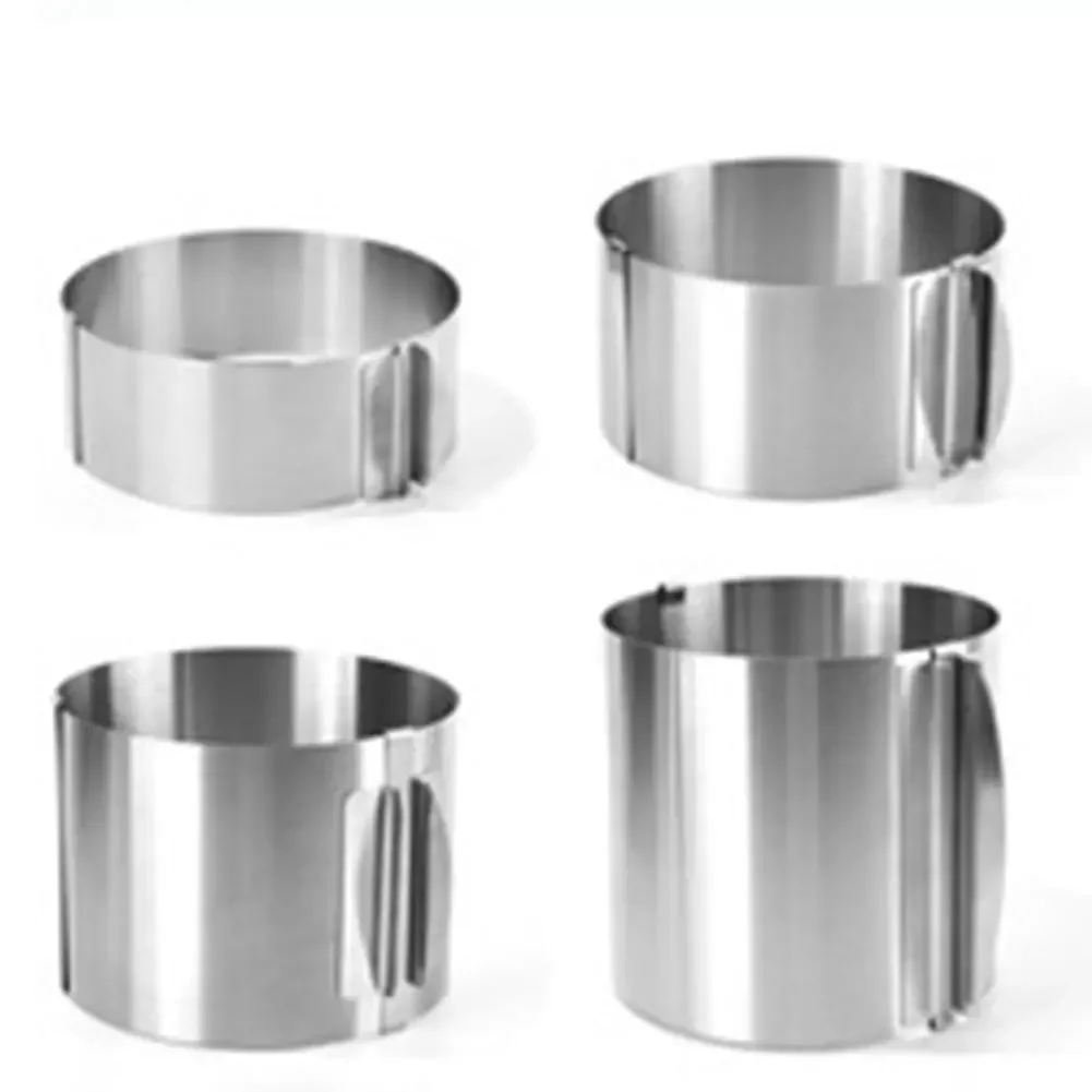 

NEW2022 430 Stainless Steel 6-30cm Telescopic Mousse Ring Rustproof With Scale 6-15cm Heightened Baking Cake Ring For Families B