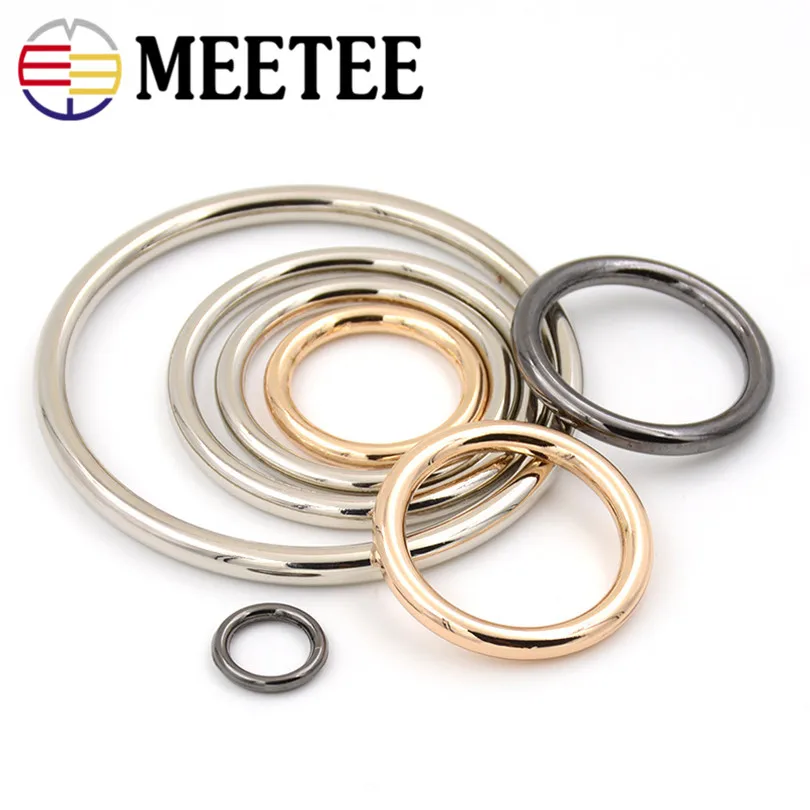 

Meetee 5Pcs 10-60mm Metal O Rings Buckles Bag Clip Buckle Strap Connecting Ring Hook DIY Luggage Decoration Clasp Accessories