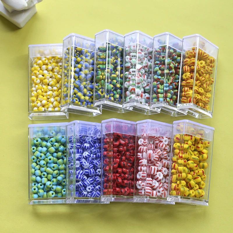 

10g Retro Color Stripe Rice Beads Color Scattered Beads Diy Handmade Jewelry Earrings Necklace Accessories Beaded Materials