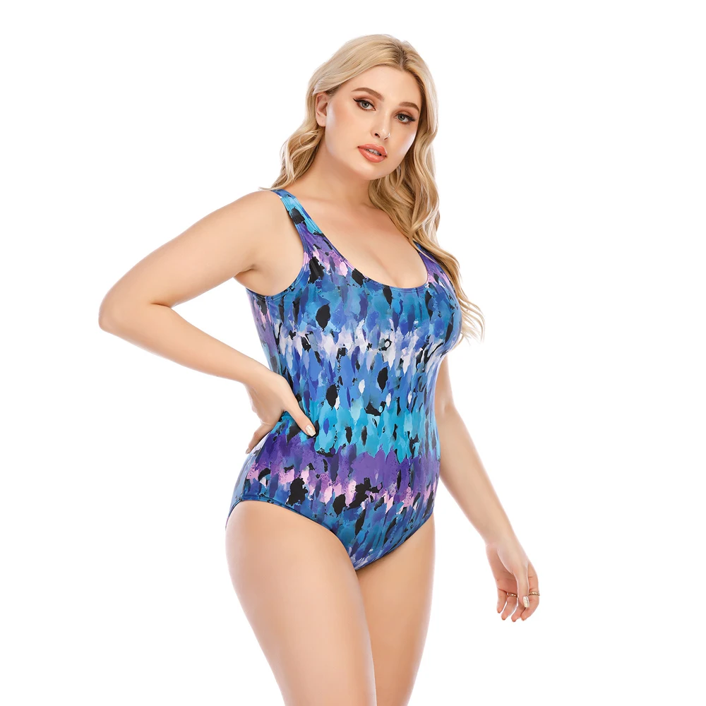 Дешевый Женский раздельный купальник с принтом Цельный для женщин танкини